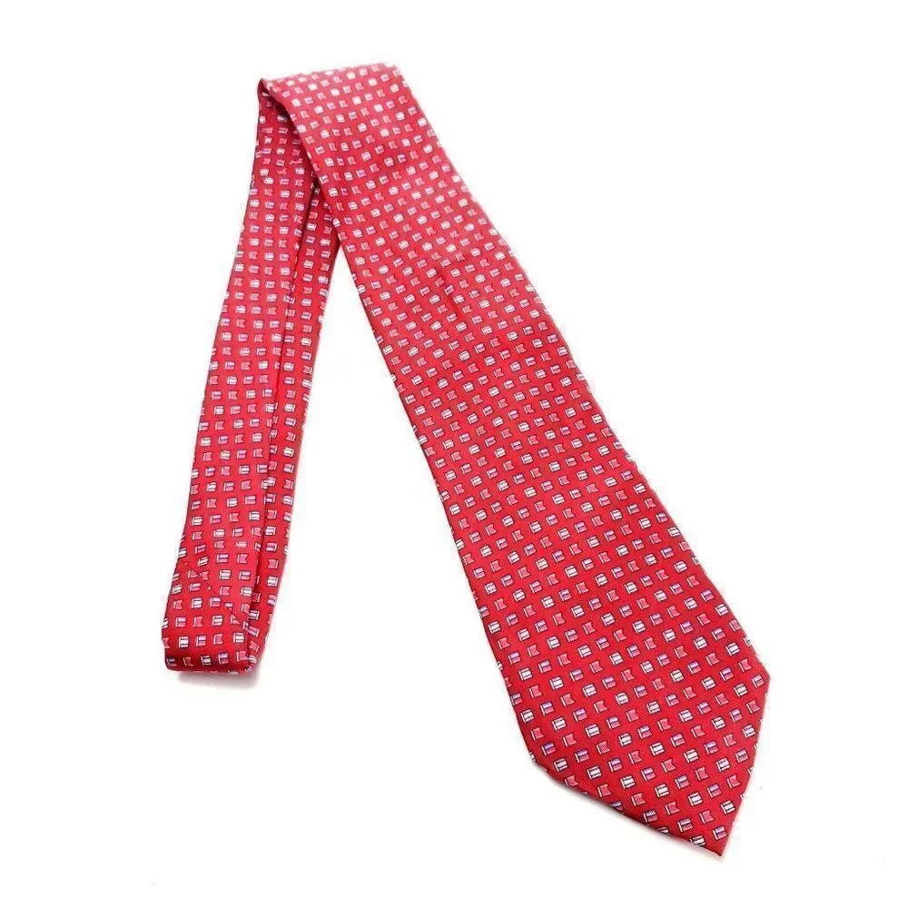 Vineyard Vines Silk‎ Tie Red Print Jamie Boeckel Custom Collection